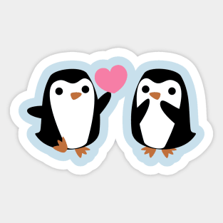 Kawaii Penguin Love Sticker